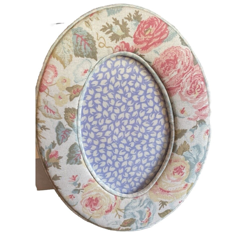 Laura Ashley Oval Picture Frame Floral  Pink Cottage Shabby Chic Fits Small Phot